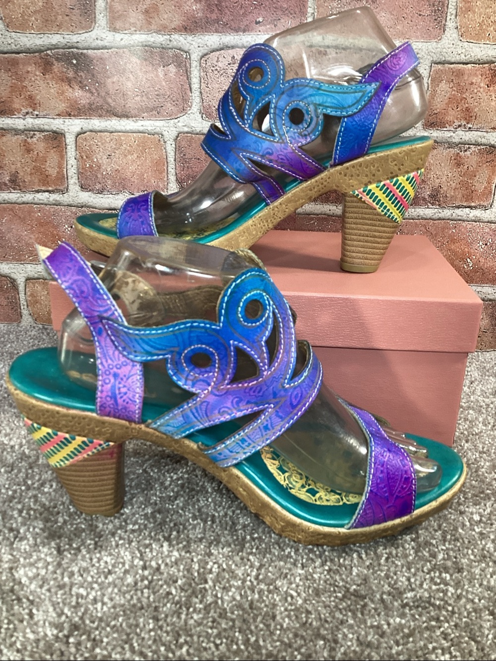 Socofy women’s bohemian heeled Sandals size 42 eu size 11-11.5 US - Picture 4 of 8